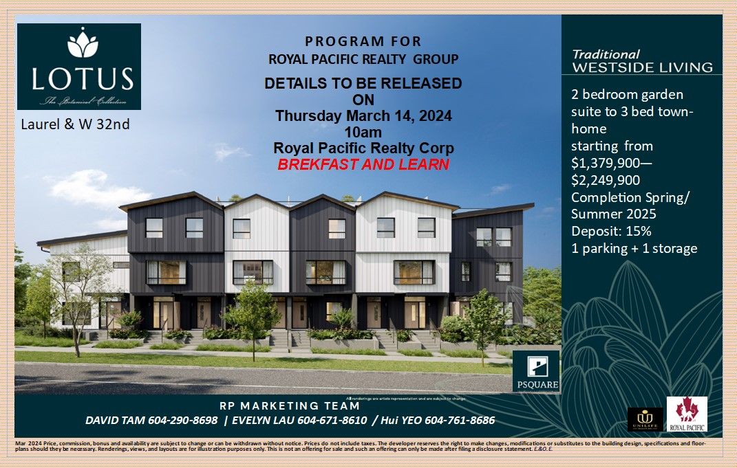 RP PRE-SALE MARKETING TEAM WOULD LIKE TO INVITE YOU TO BREAKFAST & LEARN (1 Self-directed PDP Hour)